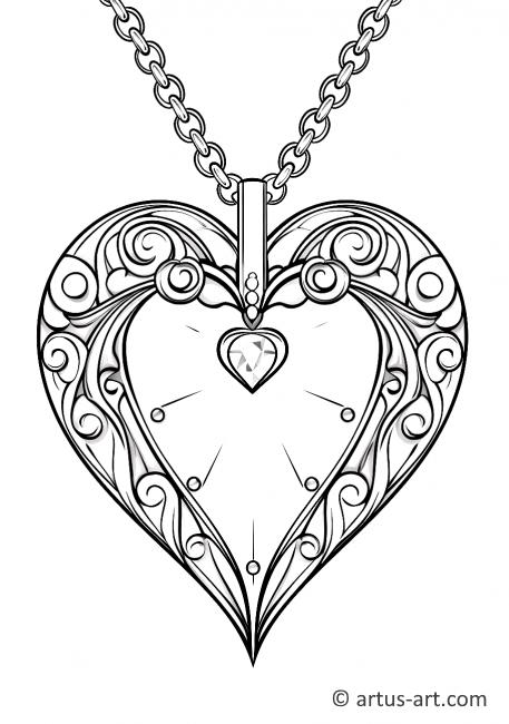 Heart-Shaped Jewelry Coloring Page